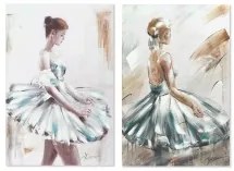 Quadro DKD Home Decor 60 x 2,5 x 90 cm Ballerina Classica Romantico (2 Unità)