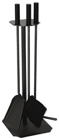 Strumenti per il caminetto 4 pz nero