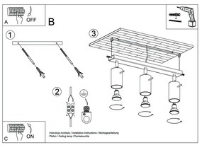 Plafoniera nera Etna - Sollux