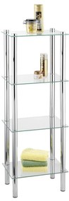 WENKO 15853100 - Scaffale YAGO 40x104 cm acciaio inox/argento/trasparente