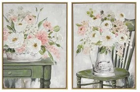 Quadro DKD Home Decor Shabby Chic Vaso 60 x 3,5 x 80 cm (2 Unità)