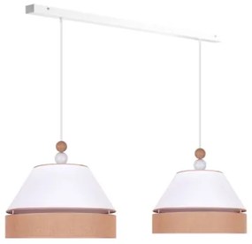Duolla - Lampadario a sospensione con filo AVIGNON 2xE27/15W/230V bianco/marrone