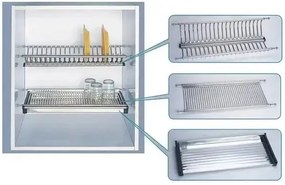 Scolapiatti acciaio inox diverse misure, CM 56