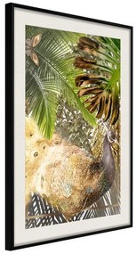 Poster  FairyTale Peacock in the Jungle  Cornice Quadri Cornice nera con pass-partout, Larghezza x Altezza Home decor 20x30