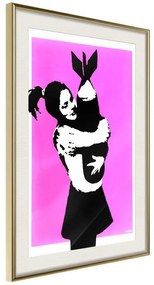 Poster  Banksy: Bomb Hugger  Cornice Quadri Cornice d'oro con passe-partout, Larghezza x Altezza Home decor 40x60