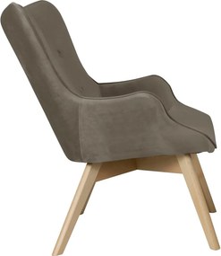 Poltrona marrone chiaro con rivestimento in velluto Niko – Ropez