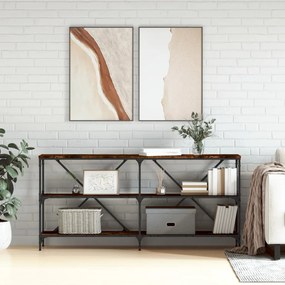 Tavolo Consolle Rovere Fumo 160x30x75cm Legno Multistrato Ferro /