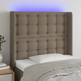 Testiera A Led Tortora 103x16x118/128 Cm İn Tessuto /