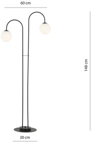 Lampadario Minimal Utu Acciaio Nero 2 Luci E14 Ip20