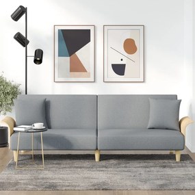 Divano Letto Con Braccioli Grigio Chiaro İn Tessuto /