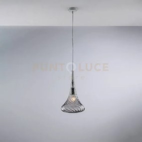 Sospensione in ferro con vetro grigio pyrex 1 luce nemesi