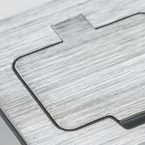 Brilagi - Presa a pavimento da incasso per esterni IP55 cromato opaco rettangolare