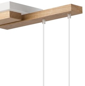 Lampadario a sospensione con filo CORTINA 2xE27/15W/230V + 2xG9/5W/230V bianco/quercia