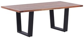 Tavolino da caffè legno naturale e nero 120 x 70 cm GRENOLA Beliani