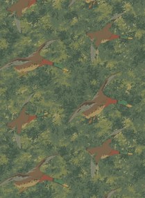 Mulberry Home Carta da parati Forest Ducks - Emerald