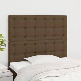 Testiera 2 Pz Marrone Scuro 100x5x78/88 Cm İn Tessuto /