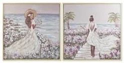 Quadro DKD Home Decor 100 x 4 x 100 cm Mediterraneo (2 Unità)