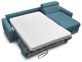 Divano angolare blu allungabile (con composizione variabile) Monaco – Bobochic Paris