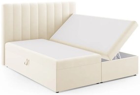 Letto boxspring beige con contenitore 180x200 cm Gina - Milo Casa