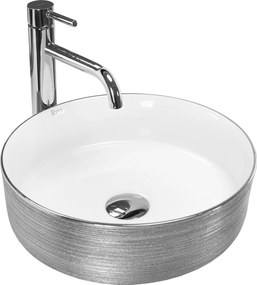 Lavabo da appoggio Rea Sami Brush Silver