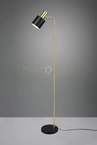 Adam piantana metallo ottone satinato e nero h. 153,5cm 1 luce atta...