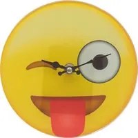 Orologio da parete a emoticon In vetro, da 17 cm