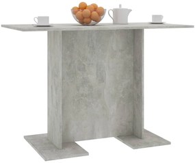 Tavolo da pranzo grigio cemento 110x60x75 cm legno multistrato