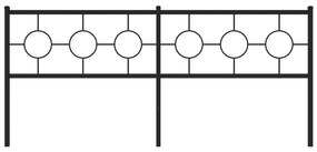 Testiera in metallo nero 200 cm