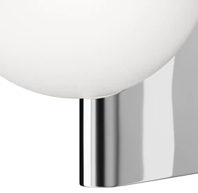 Applique Contemporanea Avant-Garde In Metallo Cromo 1 Luce Con Diffusore Bianco