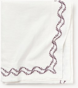 Tovaglia in lino lavato con ricamo fatto a mano Ivy