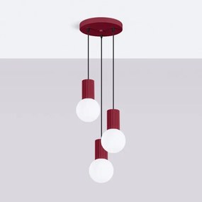 Sollux SL.1750 - Lampadario a sospensione con filo HALO 3xG9/8W/230V diametro 25 cm rosso