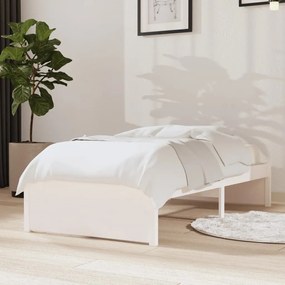 Giroletto bianco in legno massello 75x190 cm 2ft6 small single