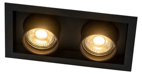 Faretto da incasso moderno nero orientabile 2 luci - Roof