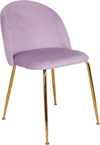 Sedia da pranzo in velluto Glicine con gambe in metallo Oro - PARIS 2 sedie