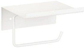 Porta carta igienica autoportante in metallo bianco con ripiano Desulo - Wenko