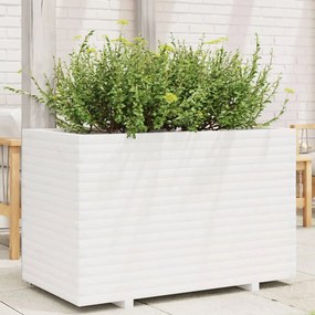 Fioriera Da Giardino Bianca 110x60x72 Cm Legno Massello Di Pino /