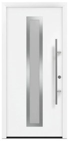 Portoncino d'ingresso HORMANN Iso Pro Secur 700s con vetro L 90 x H 210 cm in acciaio bianco, apertura tirare a destra