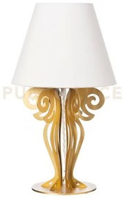 Abat jour da tavolo circeo oro trasparente paralume avorio in ferro...