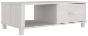 Tavolino da salotto bianco 100x55x35 cm legno massello di pino