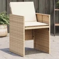 Sedie da Giardino con Cuscini 4 pz Beige in Polyrattan 4007439