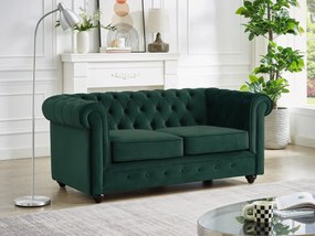 Divano 2 posti in Velluto Verde - CHESTERFIELD