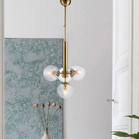 Lampadario Contemporaneo Armonia Metallo Bronzo 4 Luci E14