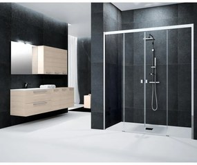 Porta doccia scorrevole Glam L 171 x H 200cm, Sp. 6 mm in vetro vetro senza finitura / trasparente profilo cromo