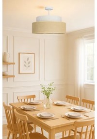 Lampadario a plafone BOHO 1xE27/60W/230V diametro 40 cm color crema/beige