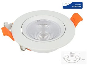 Faretto Led Da Incasso Orientabile 10W Cob Caldo 3000K Diametro 95mm Foro 80mm Chip Samsung SKU-21839