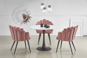Set tavolo rotondo Ambrosio + 3 sedie K410 rosa/nero