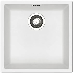 Lavello sottotop 1 vasca in fibra di vetro bianco PYRAMIS Mistral L 40 x L 40 cm