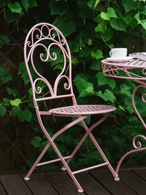 Set balcone in metallo rosa tavolo e 2 sedie ALBINIA Beliani