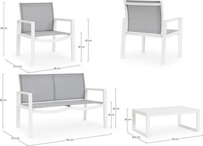 Set di mobili da giardino bianco in alluminio per 4 persone Kallen – Bizzotto