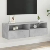 Mobile TV a Parete Grigio Cemento 100x30x30cm Legno Multistrato 836888